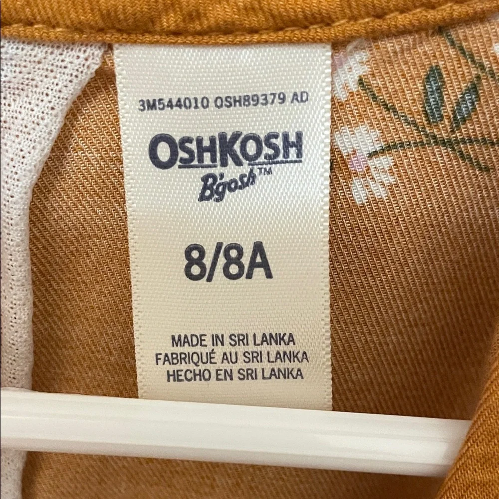 OshKosh B'gosh UEC Girls Size 8 Floral Tiered Dress in Vibrant Orange